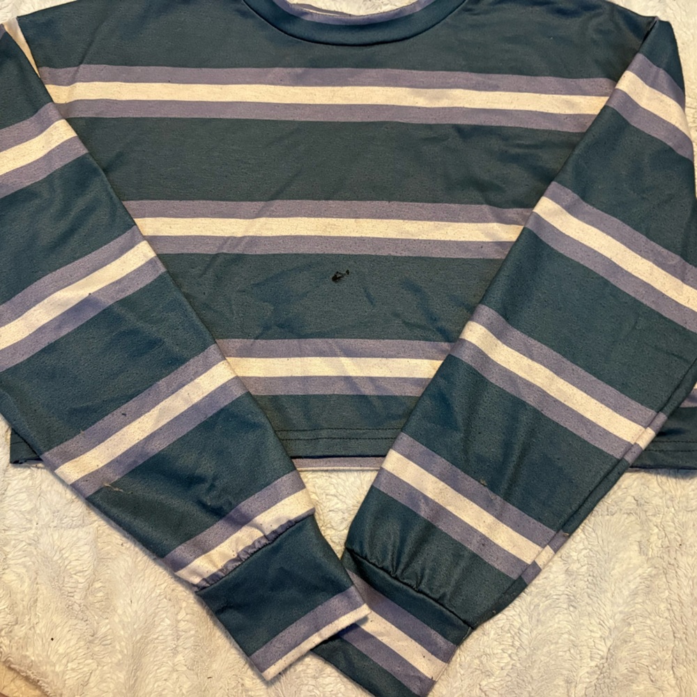 Striped Long Sleeve Crop Top